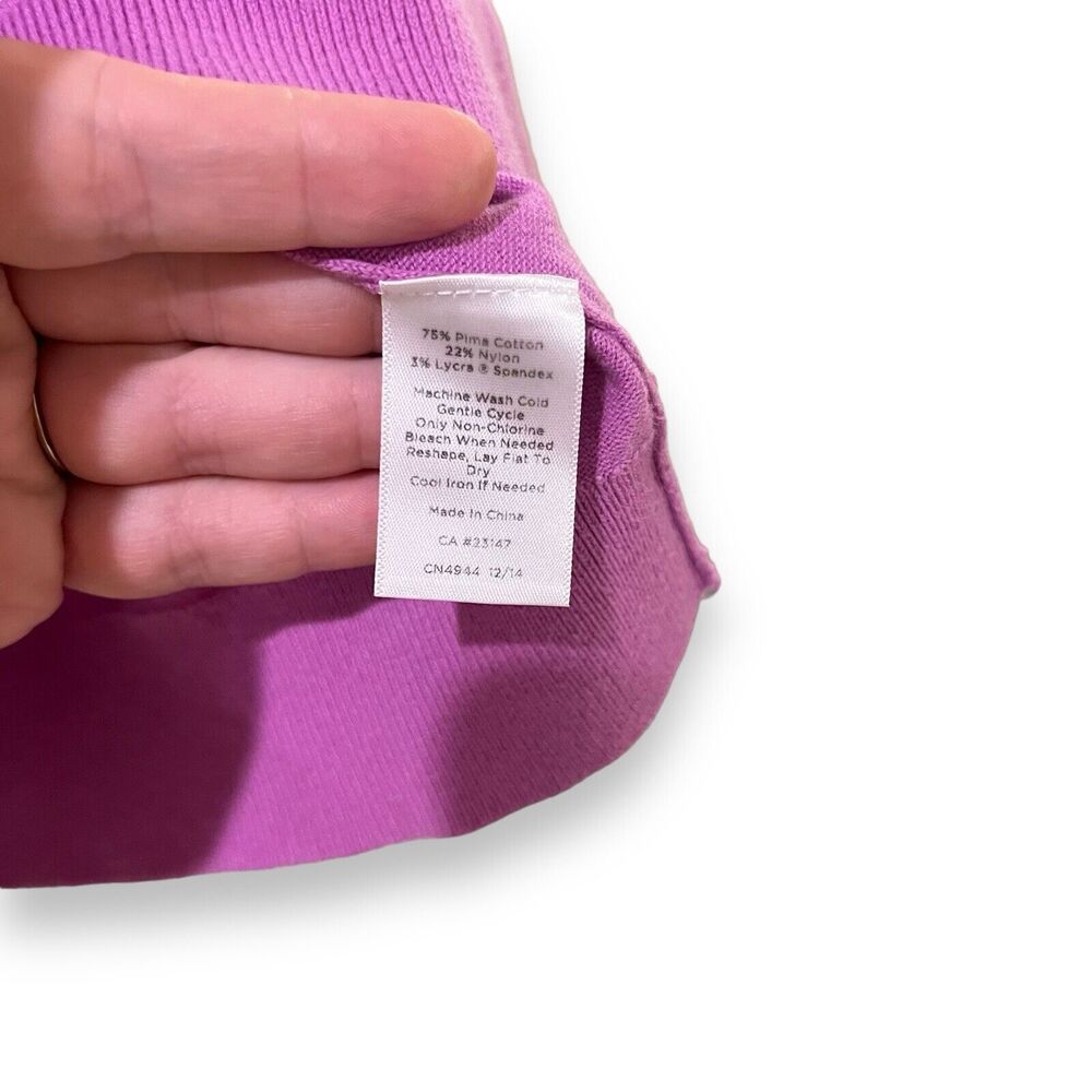 Talbots Sweater Vest Womens Petites 2XP Purple Pima Cotton Lightweight Stretch - Picture 3 of 4